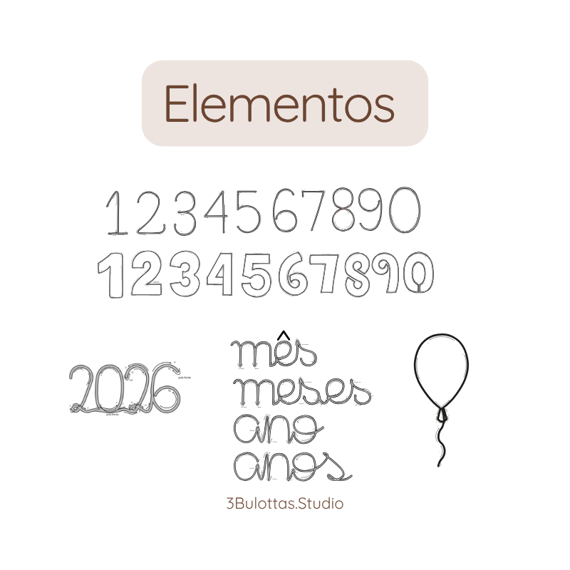 E-Book - Kit Mesversário (Milestone Numbers Kit)